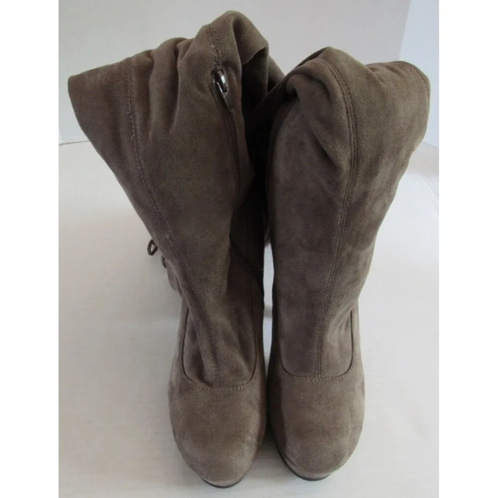 Jennifer Lopez JLO JLLISETTE GREY Over the Knee Faux Suede Platform Boots 9M - Picture 5 of 14